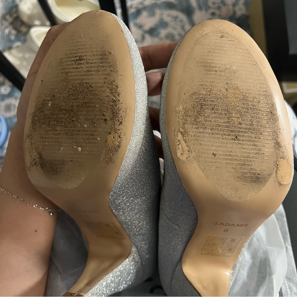 Adams Sparkling Silver Mary Jane Heels - Picture 6 of 8